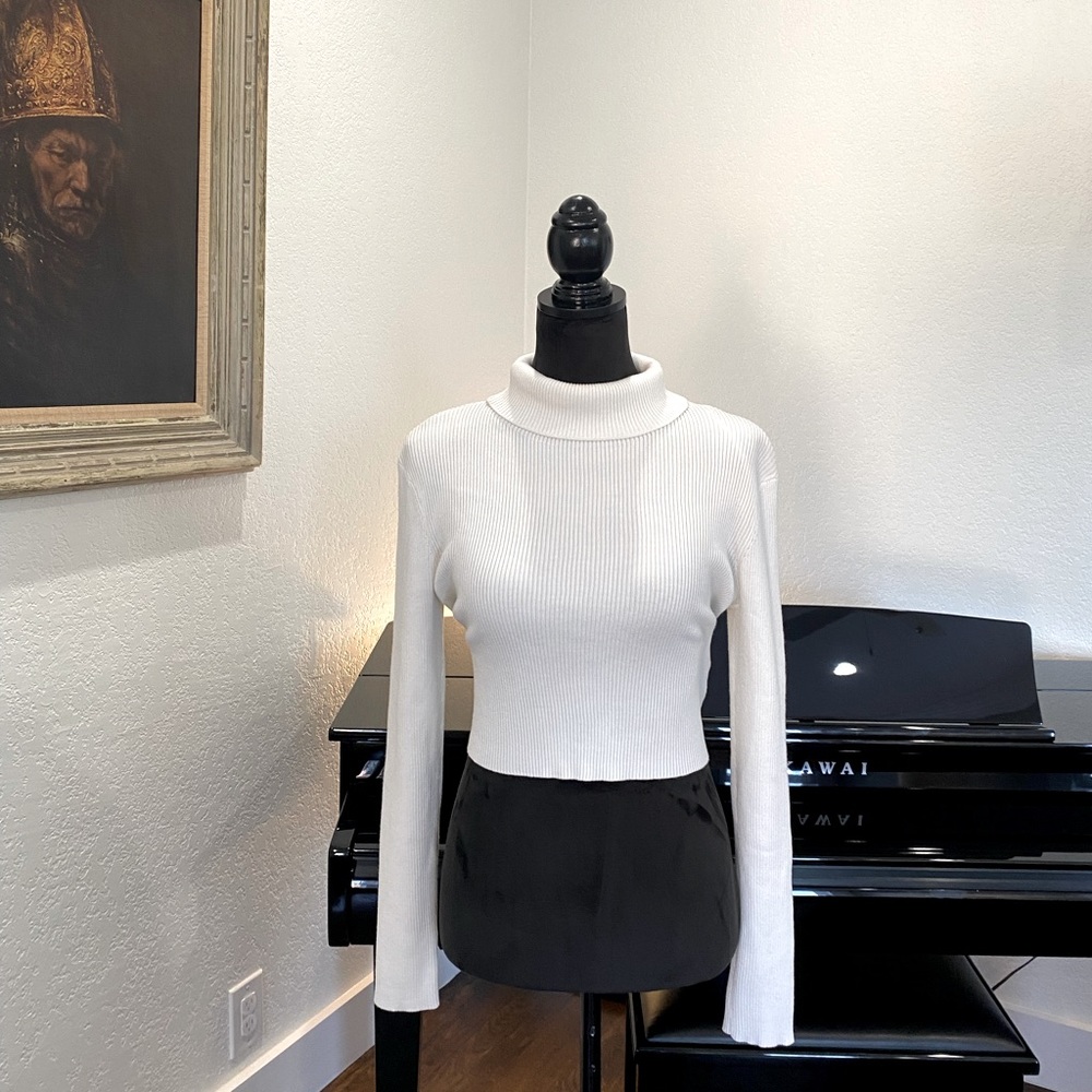high neck white top 8